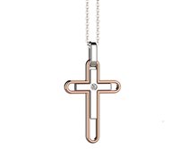 Necklace Zancan Man in White Gold Diamante 0.01 Ct EC870RB - EC870RB